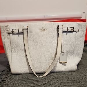 Kate Spade Holden Street Cream Textured Tote Leather Bag